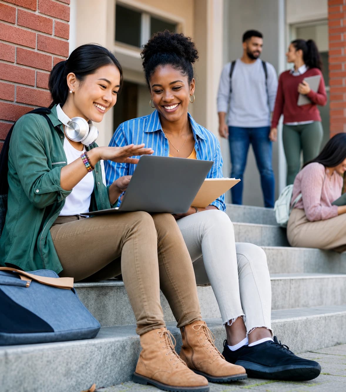 Students using laptop